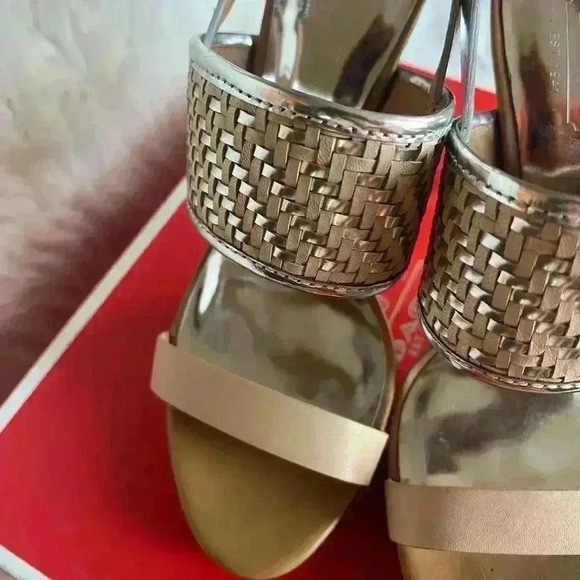 Coach Steffi Heeled Sandals – Natural/Silver, Size 6B High Heels Strap Pumps - Picture 11 of 16